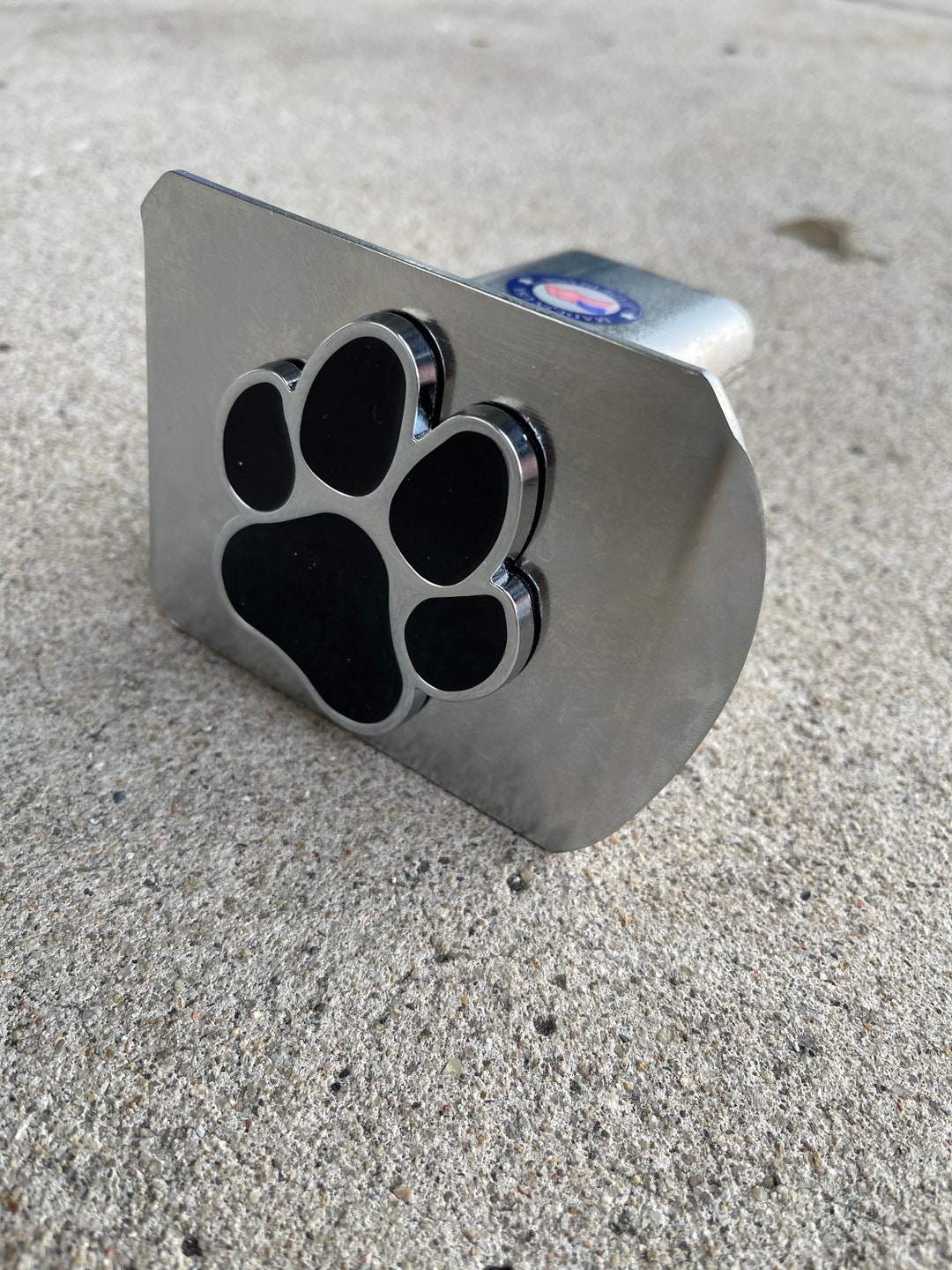 Paw Print Chrome Steel Trailer Hitch Cover, Fits 2inch Receiver Heavy