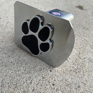 Paw Print Chrome steel trailer hitch cover, fits 2-inch receiver heavy duty
