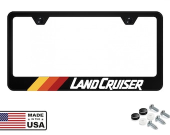 Vintage-Toyota Land Cruiser-Retro-Style-License-Plate-Frame-TRD-Offroad-4x4