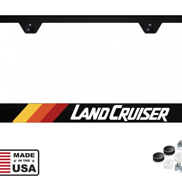 Vintage-Toyota Land Cruiser-Retro-Style-License-Plate-Frame-TRD-Offroad-4x4