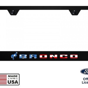 Ford Bronco unzerbrechlicher schwarzer Polycarbonat-Kennzeichenrahmen amerikanische Flagge