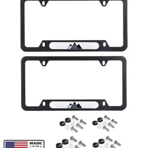 2 toyota retro mountain trd 3 colors stainless steel license plate frame grey
