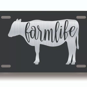 Farm life license plate tag vanity novelty metal | etched metal | 6 x 12 in