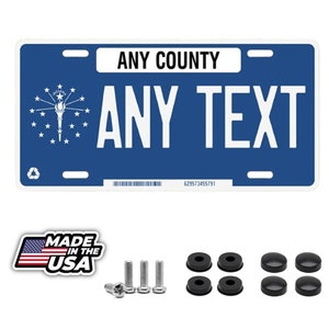 Indiana Blue Personalized Custom License Plate your name any text custom 12&quot; x 6&quot;-