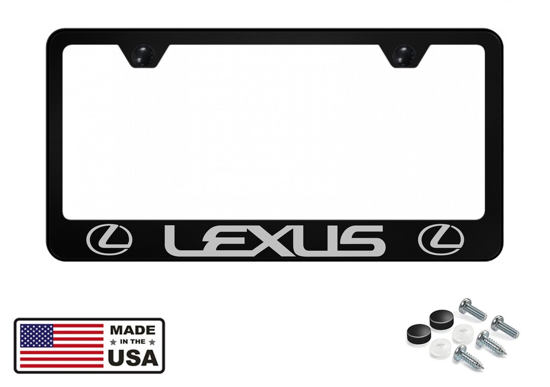 Lexus Laser Engraved Black Stainless Steel License Plate Frame Etsy