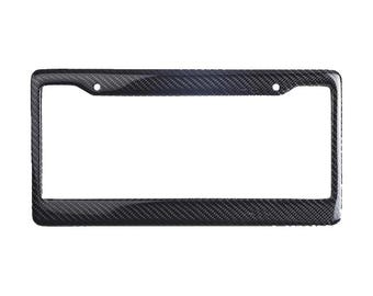 Couvercle de cadre d'étiquette de plaque d'immatriculation 100 % fibre de carbone, conception originale en sergé 3k, ajustement universel pour tous les véhicules utilitaires sport, camion, voiture, avec bouchons à vis
