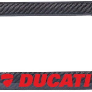 Marco de matrícula de motocicleta Ducati de fibra de carbono