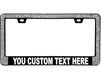 Custom Personalized CRYSTAL License Plate Frame with Your Own Text Bling Bling