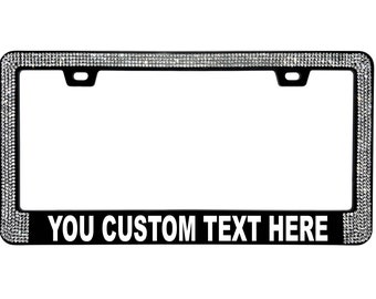 Custom Personalized CRYSTAL License Plate Frame with Your Own Text Bling Bling