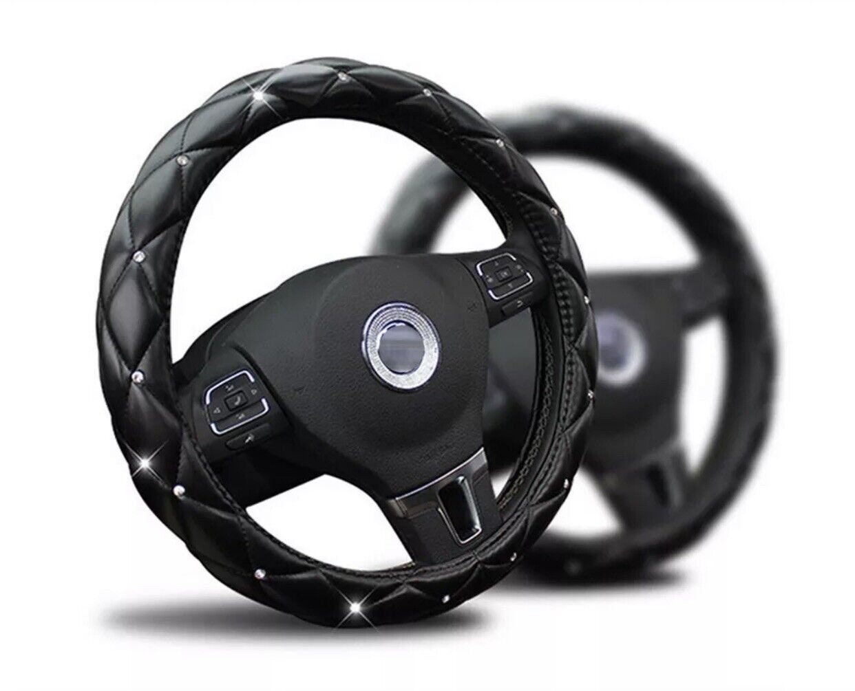 Coprivolante In Pelle Con Strass Per Donna - Universale 38 Cm, Bianco - Foto 12