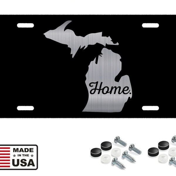 Placa de matrícula del hogar de Michigan, tocador, aluminio delantero, 6 pulgadas por 12 pulgadas