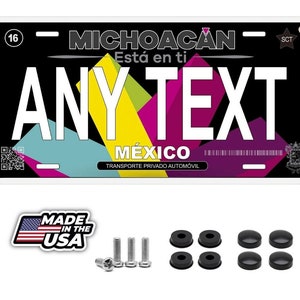 Black michoacan mexico personalized novelty car license plates any text