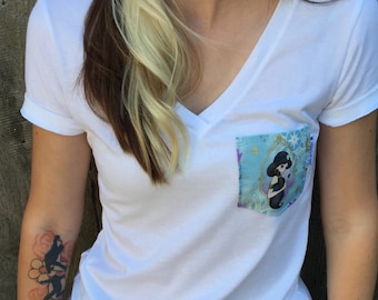 Princess Jasmine Pocket Tee Shirt, Disney Princess T-shirt