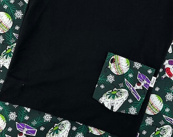 Star Wars Christmas Millennium Falcon Deathstar Ornaments Pocket Tee Shirt , T-shirt