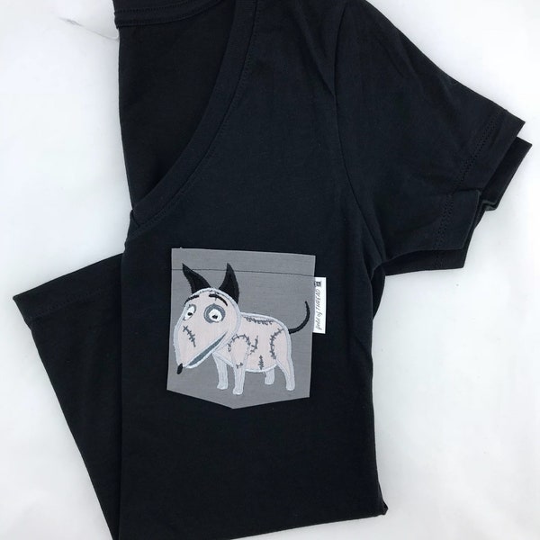 Frankenweenie Sparky Pocket T-shirt,  Pocket Tee Shirt , Pocket Tee