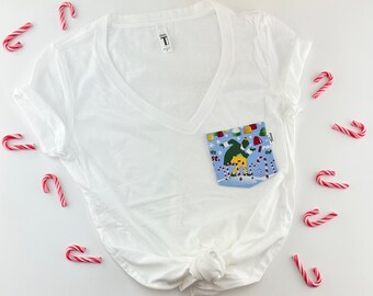 T-shirt de Noël avec poche Elf Buddy l'elfe, T-shirt