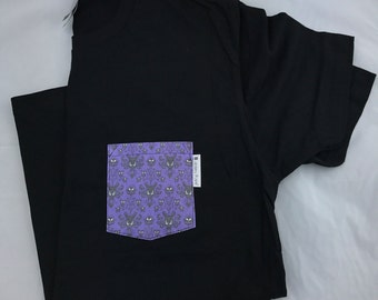 Camiseta con fondo de pantalla de La Mansión Encantada, camiseta con bolsillo