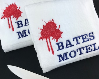 Psycho Bates Motel Embroidered Full Size Bath Towel