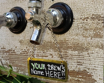 Brass Gold Metal Chalkboard ID Beer and Beverage Tag - Perfect for Offices & Bars