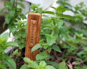 Cedar Herb Garden Stake with Copper Tag – Shou Sugi Ban