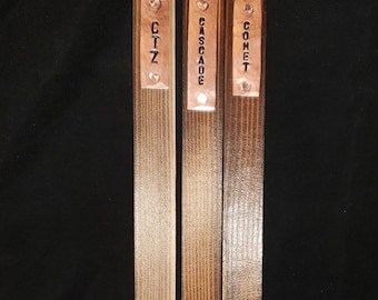 Personalize your Hop varieties using our 15" CEDAR ID Stakes w/Copper tags: rustic, all natural, and dynamic,  - Great Guy's Gift!