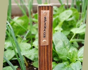 Vegetable Garden Stake 10" (Cedar) with Copper Tag  (Each)