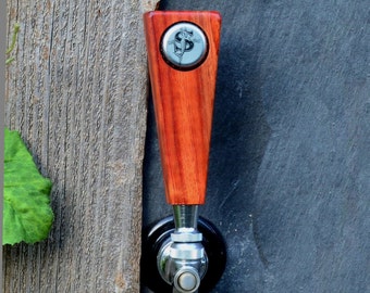 NEW EXOTIC 4.5" African PADAUK Wood Lil' Cappy: Beer Tap Handles - Personalize with Your favorite bottle cap and then Remove and Replace!
