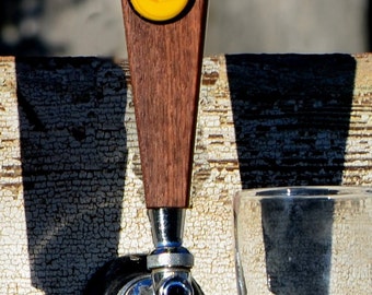 LIL CAPPY! - Beer Tap Handle of Solid Walnut- Personalize this little guy with your own bottle cap