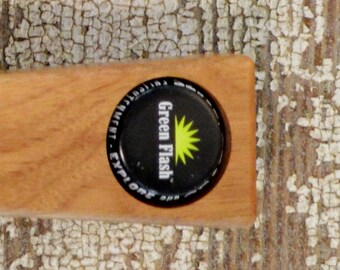 NEW LIMITED Edition- 6" BUTTERNUT Wood CapHandles: Beer Tap Handles - Personalize with Your favorite bottle cap and then Remove and Replace!
