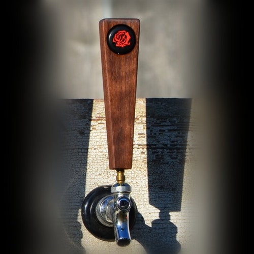 Walnut finish LIGHTED PALM TREES  BEER TAP HANDLE DISPLAY Personalized HOLDS 18 