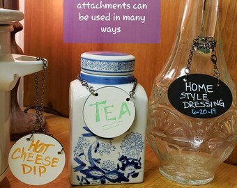 Organize w/ editable & adjustable ID Tags-Dry Erase and Chalkboard Surfaces-Great gift for ALL!