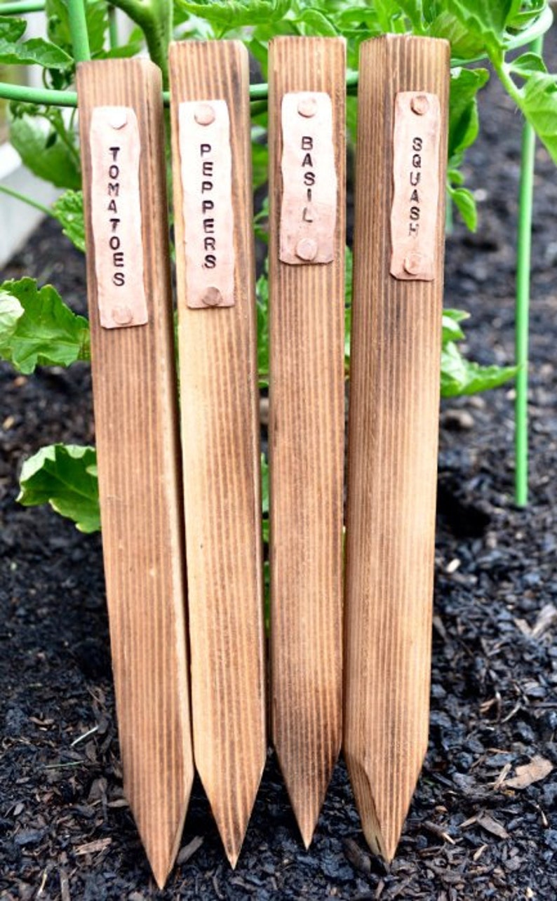 Herb Garden Stakes With Copper Tag each Great Etsy
