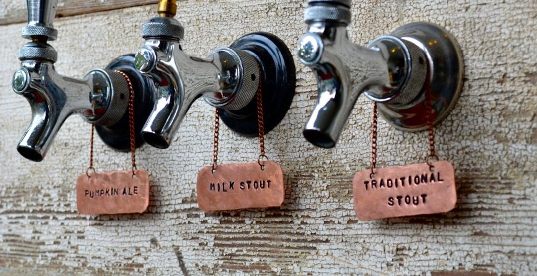Custom Oval Copper Beer Tap Handle ID Tags Great Guys Gift Etsy