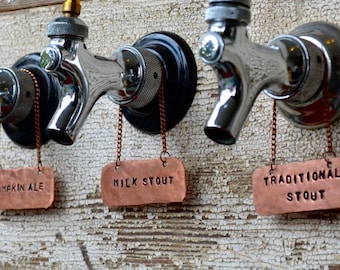 Custom Oval Copper Beer Tap Handle ID Tag(s) - Great Guys Gift!