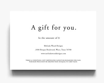 gift certificate etsy