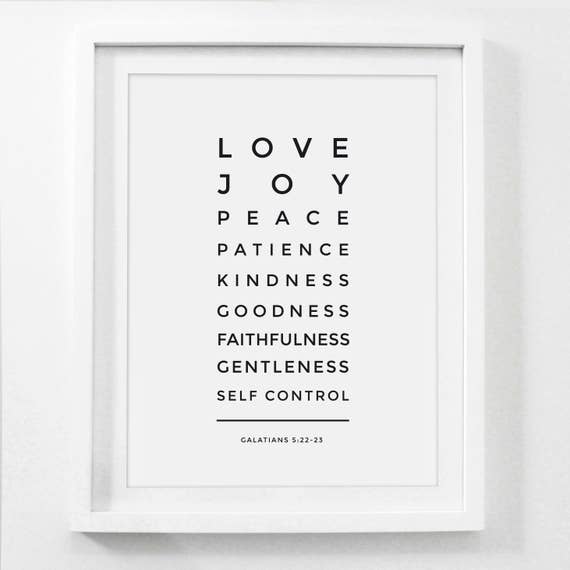 bible verse print fruit of the spirit love joy peace etsy