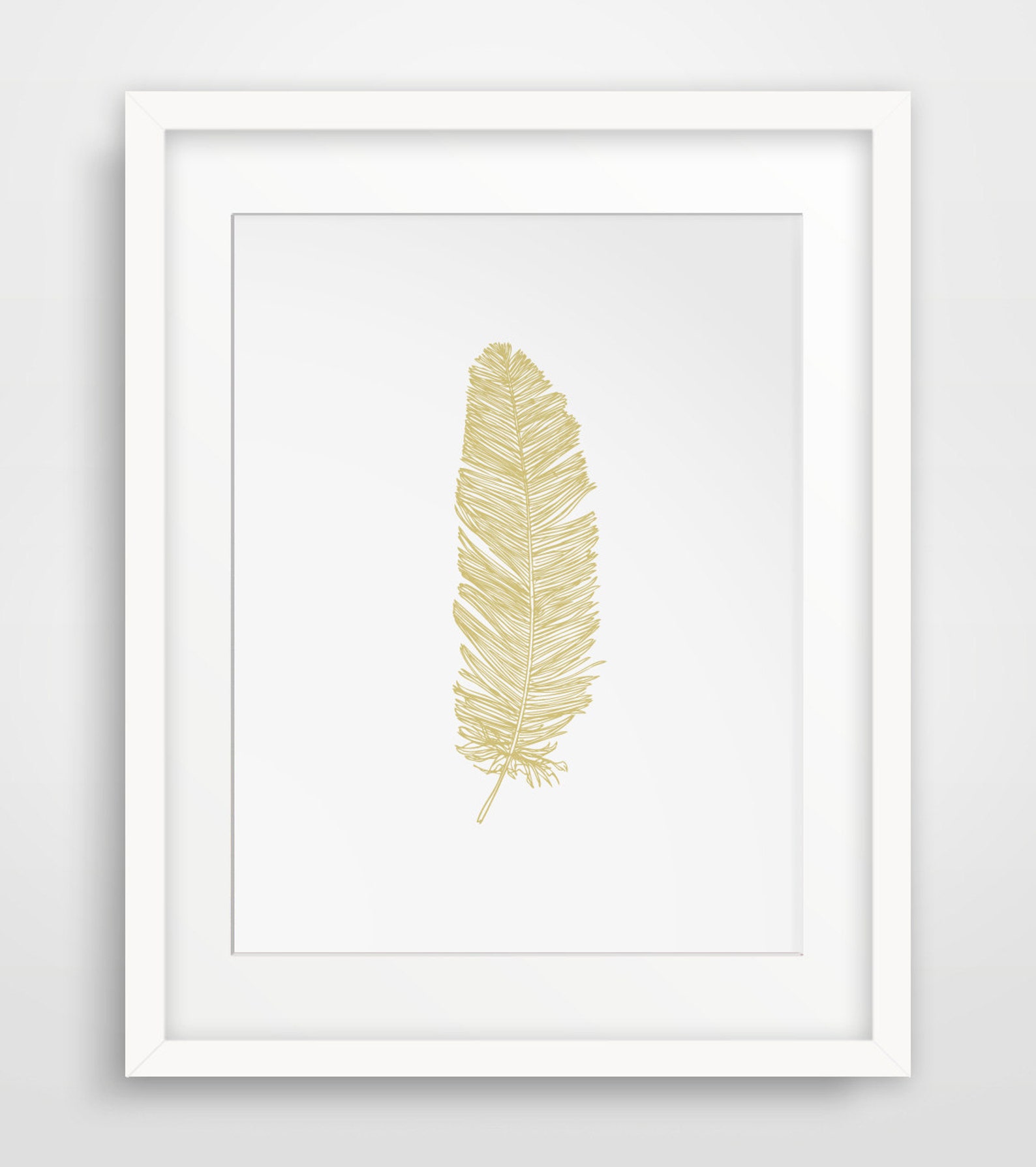 Gold Wall Art Gold Feather Feather Art Gold Art Feathers Etsy