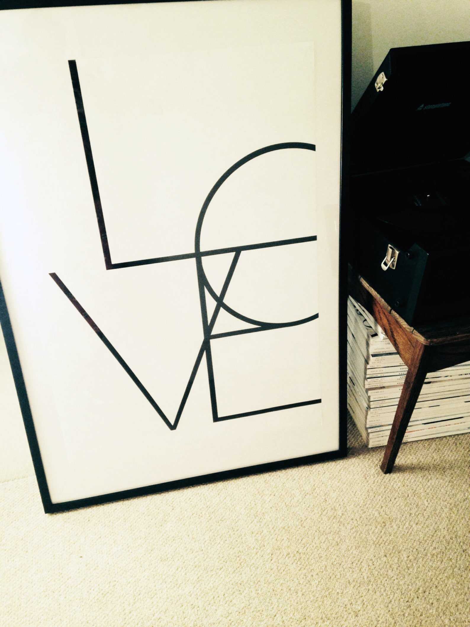 Word Art Typography Wall Art Love Art Poster Word Artwork Etsy