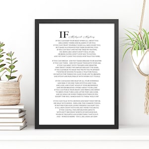 Se Poema de Rudyard Kipling - Arte Digital para impressão DOWNLOAD INSTANTÂNEO - Frase inspiradora Presente para filho - Decoração DIY para casa