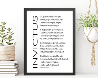 Invictus Framed - Poem by William Ernest Henley