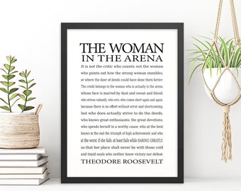 The Woman in the Arena Print: Daring Greatly Framed Quote