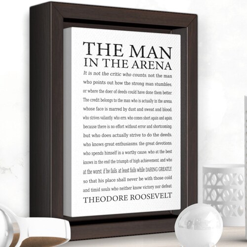 Printable Art the Man in the Arena Quote Print Theodore - Etsy