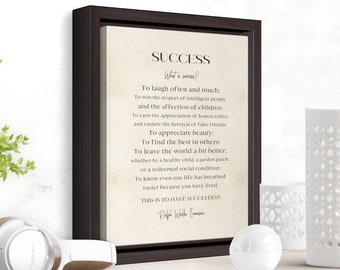 Success by Ralph Waldo Emerson Poem Framed - Etsy