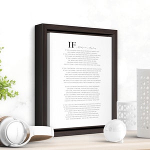 Impression de poèmes Rudyard Kipling : cadeau inspirant pour un fils, toile encadrée