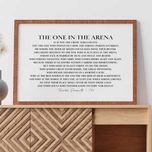The One in the Arena Printable Quote by Theodore Roosevelt Daring Greatly Digital Print INSTANT DOWNLOAD Home and Office Wall Art Non Binary