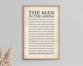 Mannen i arenan Inramad tavla: Citat av Theodore Roosevelt