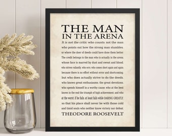 Mannen i arenan Inramad tavla: Citat av Theodore Roosevelt