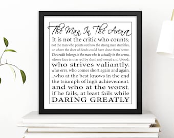 The Man in the Arena gerahmter Druck: Theodore Roosevelt