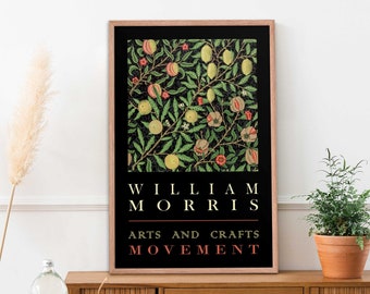 William Morris Fruit with Pomegranate Pattern 1862 Wall Art Print - 19th Century Arts and Crafts Movement Decor - Poster, Framed, Metal Art