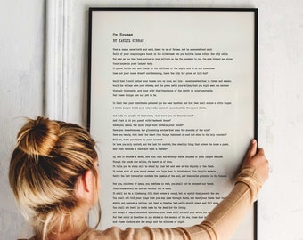 Kahlil Gibran 'On Houses' Quote Print - Literary Wall Art